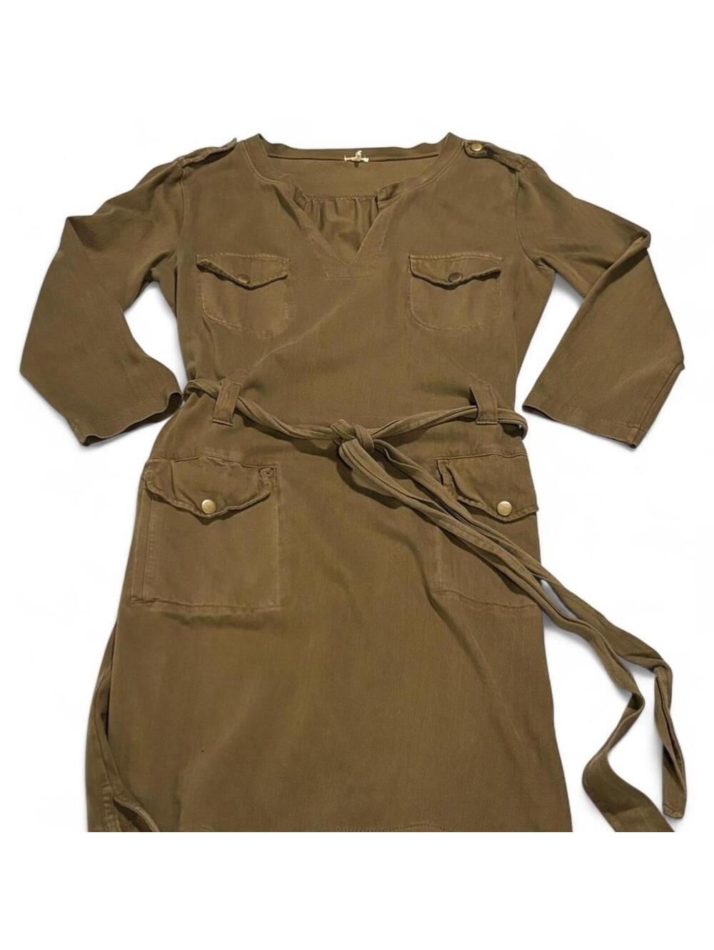 J.Crew Olive Utility Tie Waist Dress